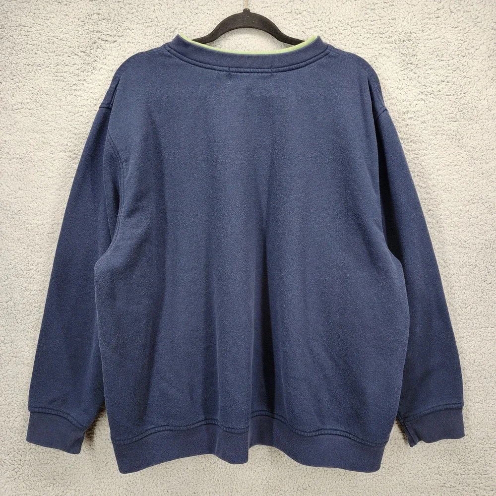 Vintage Shenanigans Navy Floral Embroidered Sweatshirt Plus Size 3X Crewneck